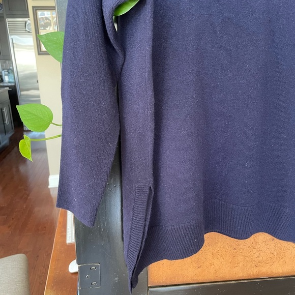 NWT Cocoa Cashmere London Navy Blue Tunic Sweater sz M - Picture 4 of 4
